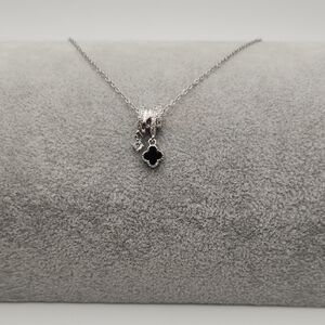 Silver Stainless Steel Clover Charm Necklace – Waterproof & Tarnish Proof